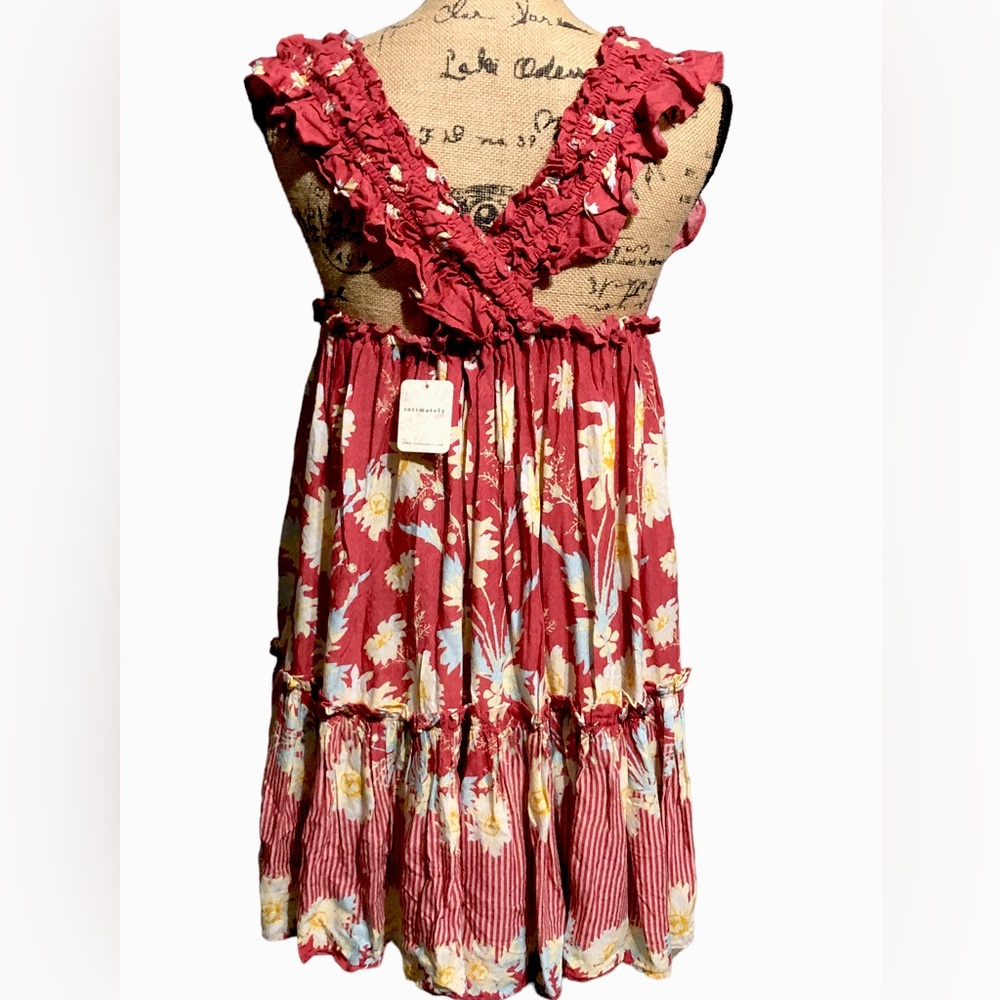 Free People💞🩵HOST PICK🩵💞 $88 NWT Darling BOHO Ruffle Criss Cross Back Dress 🌺🌺